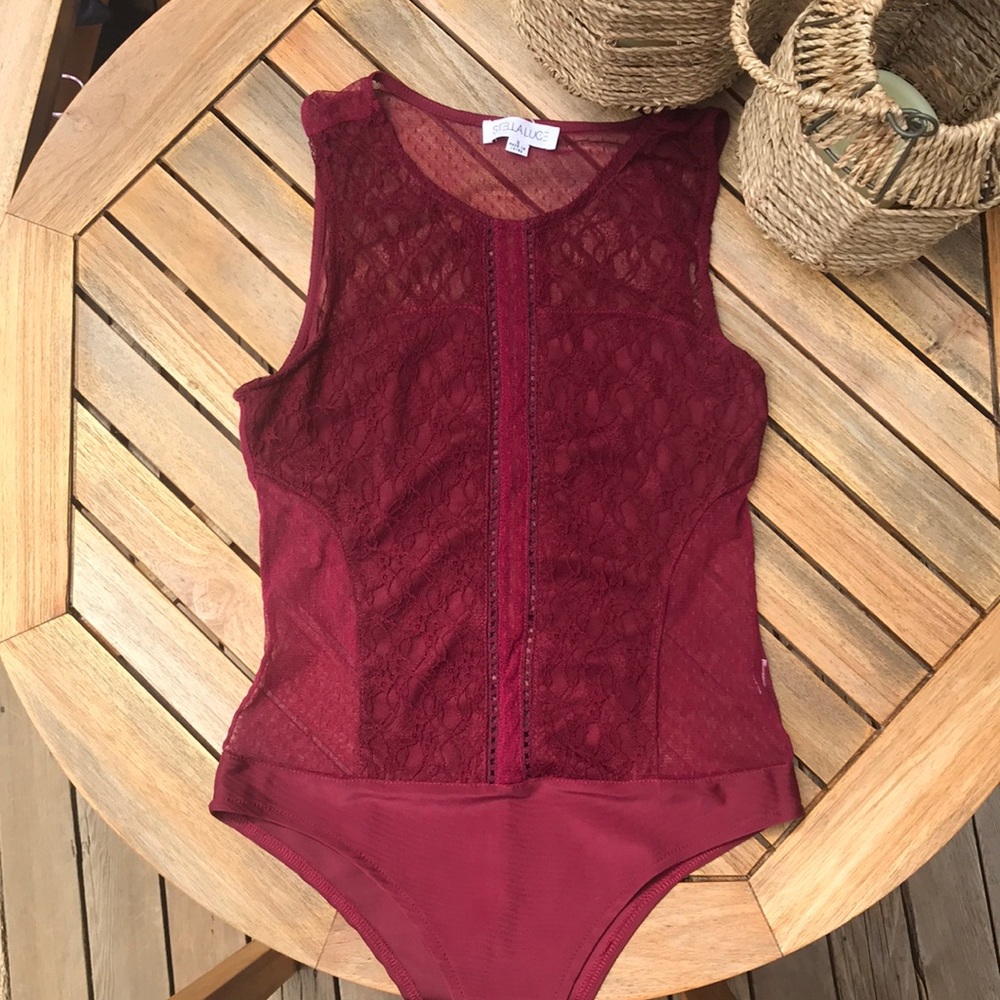 Lace Maroon Bodysuit